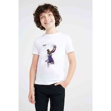 Tshirthane Basketci Basket Oyuncusu Baskılı Unisex Çocuk Beyaz T-Shirt