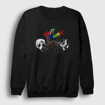 Presmono Unisex Colors Daft Punk Sweatshirt Siyah