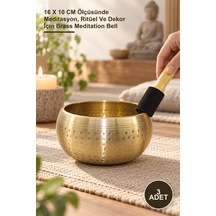 3 Adet Pirinç Meditasyon Çanı 16 X 10 Cm Ölçüsünde Meditasyon, Ritüel Ve Dekor İçin Brass Meditation Bell