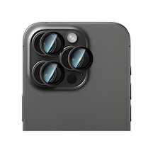 İphone Uyumlu 15 Pro Max Caseworld Alloy Serisi Oleofobik Anti Reflective Kamera Lens Koruyucu Siyah
