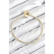 Mey İthalat Pirinç Charm Zirkon Taşlı Yonca Model Gold Renk Kadın Bileklik - Özel Seri Meyeb68a858186b6f15af1a0f8df9 Altın