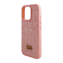 İphone 15 Pro Max Yıldız Tozu Premium Pembe Silikon Kılıf