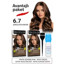 Sea Color Set Saç Boyası 6.7 Çikolata Kahve 2 Li 2 Kutu+pratik Boya Kabı