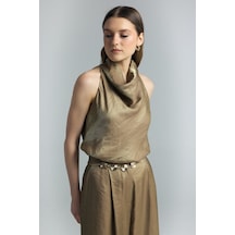 Sateen Aura Bluz - Haki-137268