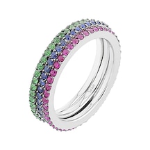 Sirius Yakut, Safir Ve Tsavorite Taşlı 3 Parçalı Tamtur 0815R0031