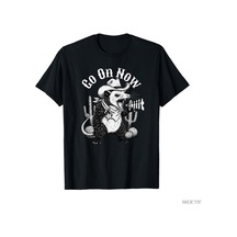 Flood Of Style Komik Batı Opossum Go On Now Git Kovboy Possum Meme T-shirt Erkekler Kadınlar Için % 100% Pam Siyah