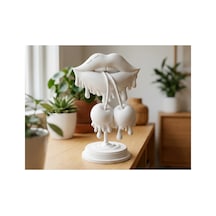 Şımarık Kiraz Dudaklar - Eğlenceli Modern Sanat Figürü 15cm
