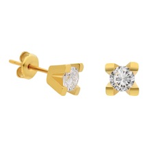 Tektaş Küpe 717028 Gold Gümüş