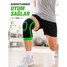 Nefes Alabilen Örme Sporcu Dizliği Esnek Yapılı Diz Destekleyici Siyah Yeşil Diğer
