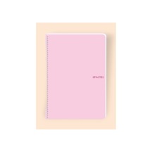16x22 Cm Pastel Renk Telli Defter Çizgisiz Telli Beyaz 80 Sayfalı Plastik Kapak Pembe