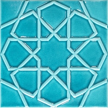 Armada Çini 20x20 Cm Rölyefli Turkuaz Selçuklu Yıldızı Deseni Çin