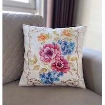 Çiçek Desenli Dekoratif Kırlent Kılıfı (506970633)