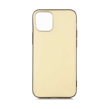 Kilifone - Apple Uyumlu iPhone 12 Mini - Kılıf Mat Renkli Esnek Premier Silikon Kapak - Gold