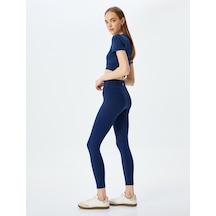 Koton Yüksek Bel Skinny Fit Spor Tayt Lacivert 5wak40341nk Lacivert
