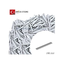 Yedek Parçalar, 100 Adet 1x8 Tile Düz Fayans Parçası, Açık Gri Light Bluish Gray ,4162