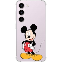 Samsung Galaxy Uyumlu S23 Plus Köşe Korumalı Antişok Kapak Mickey Mouse Tasarımlı Şeffaf Kılıf