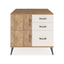 Kronos Şifonyer Tek Raflı 3 Çekmeceli 2 Kapaklı 88x59x80 Çam-çam/aytaşı Çam/aytaşı