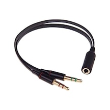 Aux To 2 Aux Kablo 3.5 Mm Jack Girişini 2 Aux A Çeviren Kablo Mikrofon Ve Kulaklık Çevirici Aparat