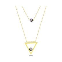Kuyumcudukkani Nazarlık İkili Kolye -37234-g-blu Gold