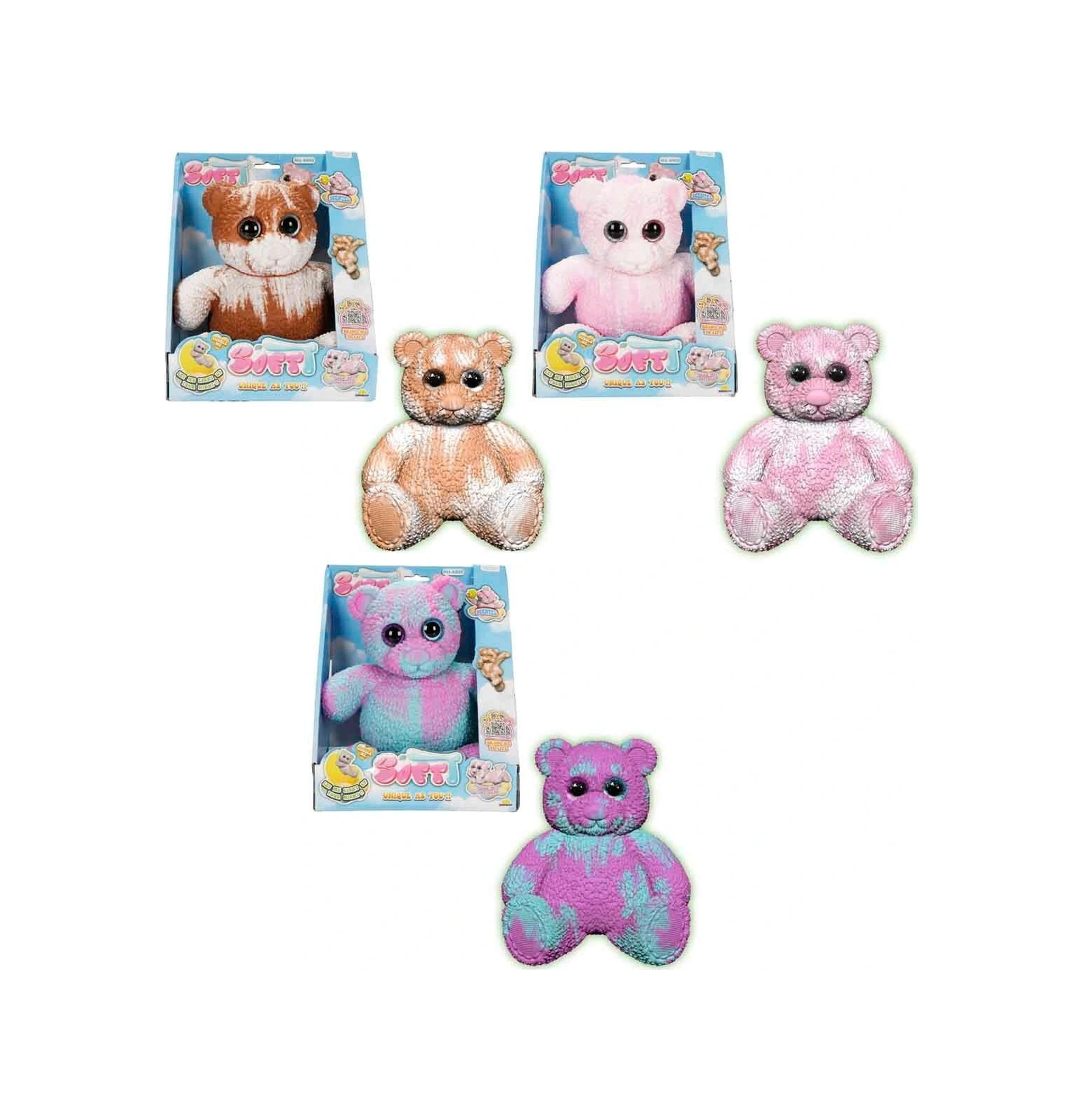 12331 Sun-btf-figür Softt Bear Deluxe Karanlıkta Parlayan 3a Çok Renkli