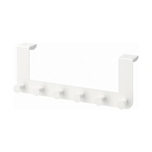 Enudden Kapı Gardırobu, Beyaz Metal, 6 Kanca, 4 Cm'ye Kadar Kapı Kalınlığı İçin &