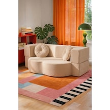 Muse Katlanır Yatak Olabilen Çok Amaçlı Çift Kişilik Koltuk Bej