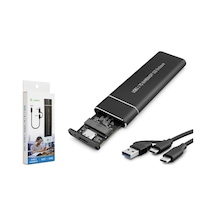 Hadron Hdx1769 Ssd Kutu Type-c3.1 + Usb3.0 Nvme M2 Chip Jms581d Siyah