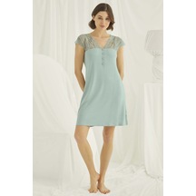 Monamise 18462 Kadın Kısa Kollu Gecelik-açıkyeşil Açık Yeşil