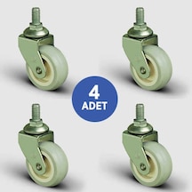 4 Adet Eb05Zkc50. Oynak Civatalı Pvc Kaplı Mobilya Tekerleği.