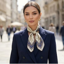 Eyer Motif Desen 70 70cm Bandana/fular Çok Renkli