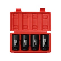 4 Adet 1/2 Tahrik Derin Darbeli Soket Seti, Cr-mo, 12 Nokta, Metrik, Derin Mil Aks Somunu Darbe Soket Seti-30 Mm, 32 Mm, 34 Mm, 36 Mm