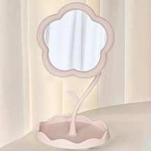 Willowhaven Lihangstar Çiçekli Pembe Aynalı Tuvalet Masası - Ayaklı Ayarlanabilir Dekoratif Makyaj Aynası Pembe