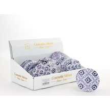 Taşlı Nazar Boncuklu El Aynası İnce Sarı - Siyah