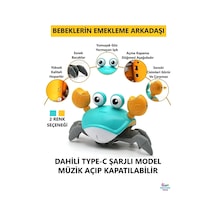 Emeklemeye Ve Yürümeye Yardımcı Şarjlı Çarpma Sensörlü Sağa Ve Sola Hareket Eden Oyuncak Yengeç