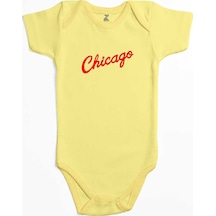 Zepplin Giyim Chicago Yazı Sarı Bebek Body Zıbın
