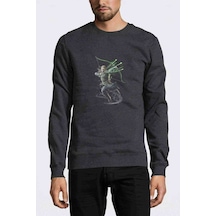 Guardians Of Middle Earth Legolas Baskılı Füme Erkek Sweatshirt