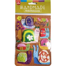 Bu-bu Handmade Stickers Salyangozlar 12,5x23,5 Bubu-hmsb-303 Çok Renkli