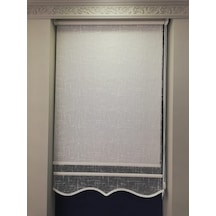 Perde Keten Desen Tül&Stor Çift Mekanizma Perde Etekli