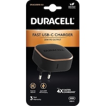 Duracell 20W PD 1XUSB-C Şarj Cihazı Siyah
