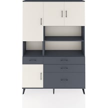 Arges Dolap 9 Raflı 4 Çekmeceli 4 Kapaklı 132x30x195 Antrasit-aytaşı/antrasit Aytası/antrasıt