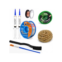 Lehim Seti 0,8 Mm 40 Gr Lehim Teli Flux 2uul-2015 Lehim Emme Ve Yol Çekme Teli Temizleme Set St430