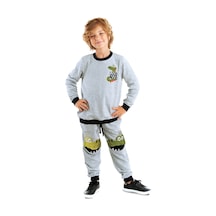 Denokids Croco Erkek Çocuk Gri Eşofman Takım Çok Renkli