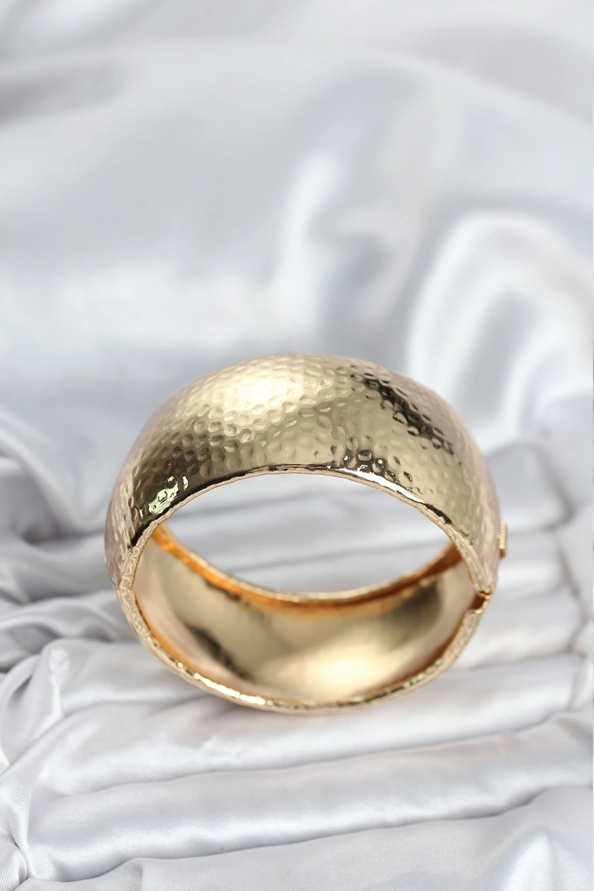 Pirinç Gold Renk Bombeli Vintage Kadın Bileklik - Tj-bb8067 Gümüş