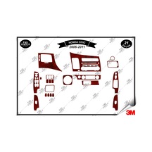 Honda Civic 2006-2011 Torpido Konsol Trim Göğüs Maun Kaplama Set 21 Parça Maun