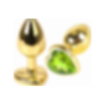 Zaga Oyun Çelik Gold Kalp Mücevherli Anal Plug Büyük Boy