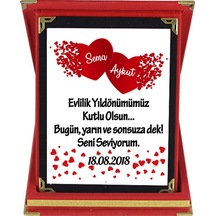 Evlilik Yıl Dönümü Hediyesi Isim Ve Tarihli Plaket