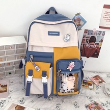 Jeemson Mavi Üniversite Stili Şeffaf Çift Askılı Çanta - Yavru Danışman Takımı Ve 3 Karikatür Sticker Dahil MAvi