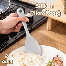 Porsima 5262-1 2 Li Sert Uçlu Silikon Pilav Kaşığı Kepçe Beyaz