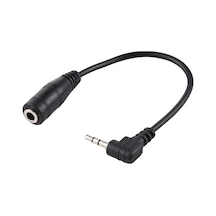 Novahub 2.5mm Dik Açı Erkek Fiş 3.5mm Dişi Jack Stereo Aux Ses Dc Güç Adaptörü Dönüştürücü Kablosu, Uzunluk: 14cm