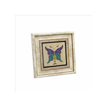 Kelebek Deseni Baskılı Taş Tablo 20x20